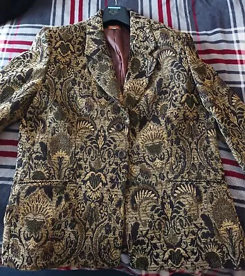 Ladies Black /Gold Rodriguez Tapestry Jacket Chest Approx 42  • £18