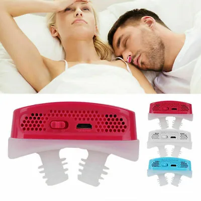 Electronic Anti Snore Nasal Dilators Apnea Aid Device Stop Snoring Nose Clip UK • £13.45