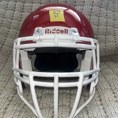 Riddell Speed Small Football Helmet (Red W/ White Face Mask) • $70