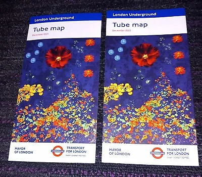 London Underground December 2023 Tube Map - 2 DIFFERENT VERSIONS • £2.09