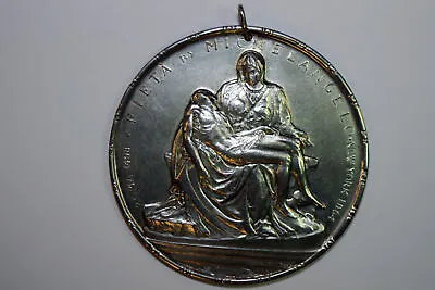 Vintage 1964 Towel Metallic Arts Pieta Sterling Silver Medal (Stock #: NUM3496) • $85
