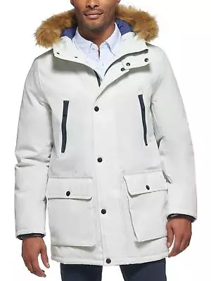 Club Room Men's Ice Faux Fur-Hood Regular Fit Parka Jacket Coat Small • $59.99