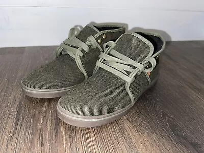 Vans Camryn Army Green Sz 8 Textile Mid-top Chukka Lace Up Skate Shoes Womens • $30