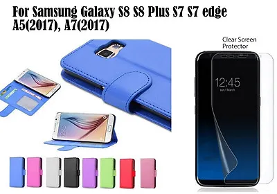 $2.50 • Buy For Samsung Galaxy S8 S8+ S7 S7 Edge A5 A7 PU Leather Flip Wallet Case