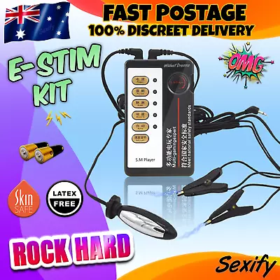 Electro Kit E Stim Electric Anal Butt Plug Nipple Clamps Kit Shock BDSM Sex Toy • $36.95