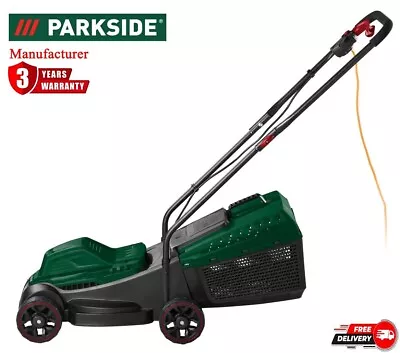 New Parkside 30L Lawn Mower10m Power Cable 3 Cutting Heights 20/40/60mm • £87.99