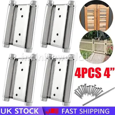 4X 4'' Double Action Spring Hinges Swing Door Gate Saloon Kitchen W/ Screws • £20