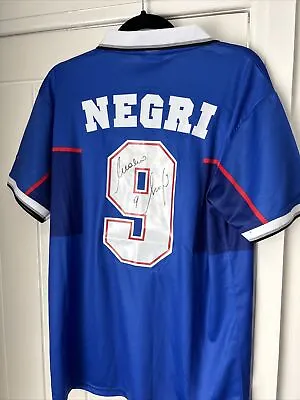 £99.99 • Buy Marco Negri Signed Glasgow Rangers Retro Shirt With COA