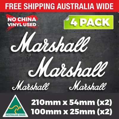 4 Pack MARSHALL Amp Vinyl Sticker Decal Music Amplifier Window Car Laptop Van • $7.70