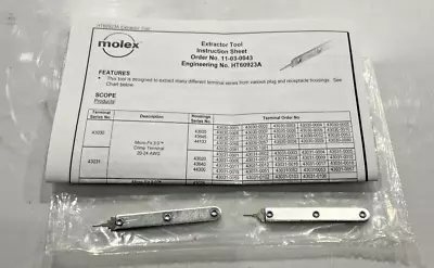 Molex  11-03-0043 Extractor Tool   Lot  Of 2 U3s • $200