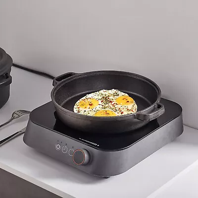 £16.95 • Buy Cast Iron Frying Pan Dutch Oven Pre Seasoned Pot Lid Kitchen Cookware BBQ Cooker