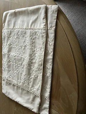Cream/natural Boudoir Cushion Covers With Lace Insert • £10