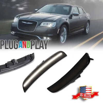 For Chrysler 300 2015-2023 White LED Side Marker Light Lamps Front Smoked Lens • $19.99