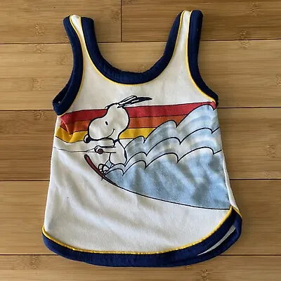 VTG 70's 80's Peanuts Snoopy Rob Roy Water Ski Surf Beach Tank Top Shirt 3T Kid • $42.14