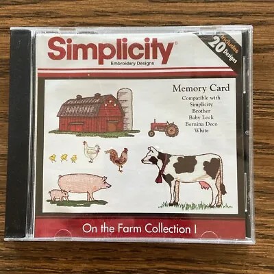 Machine Embroidery Card On The Farm Barn Tractor Cow Pig Sheep Chicken Scarecrow • $15
