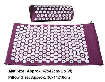 Yoga Massage Bed Mattress Mat Pad + Pillow Relieve Pain Acupressure Cushion Mat • $16.99