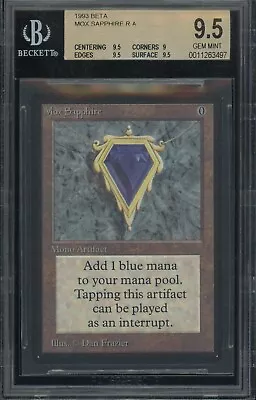 BGS 9.5 Beta - Mox Sapphire - MTG - Magic The Gathering - Gem Mint • $25999.99