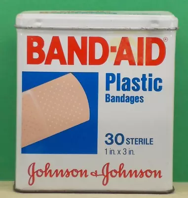 Johnson & Johnson BAND-AID *** Plastic Bandages *** 30 Count Metal Box *** EMPTY • $9.99
