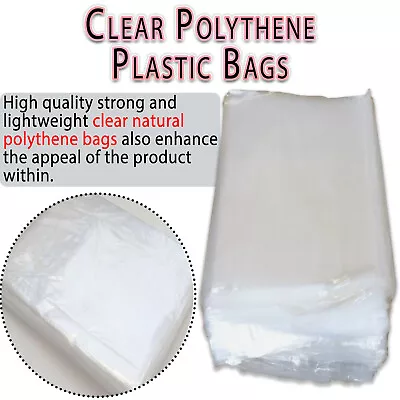 Clear Polythene FREEZER STORAGE Plastic Bags All Sizes Crafts Food Small Large • £2.60