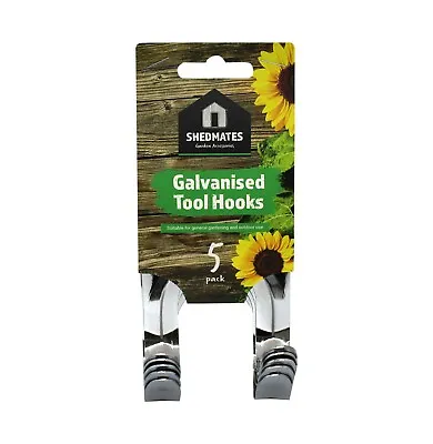 Galvanised Tool Hooks Set Garden Storage Accessories Wall Hanger Shed Tidy • £4.99