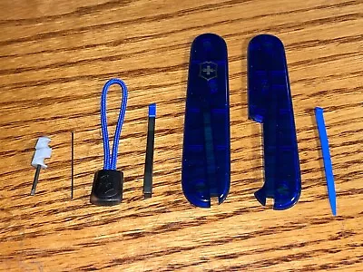 New Victorinox 91mm HANDLE / SCALE  7 Piece KIT In Sapphire BLUE • $16.95