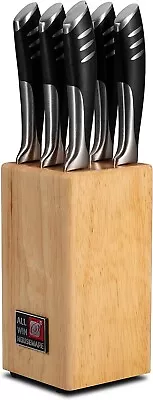 Premium 7pcs German High Carbon Stainless Steel Forged Steak Knife Set W/ Block • $39.56