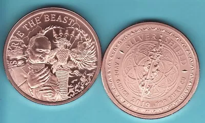 STARVE THE BEAST  1 Oz. Copper Round  2019  MINI MINTAGE   #110   Silver Shield  • $8.50