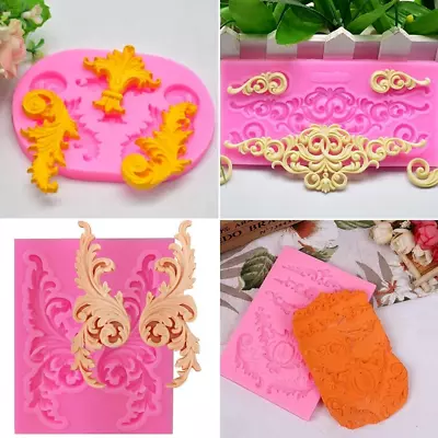 £7.86 • Buy Embossed Lace Mold Fondant Silicone Mold Baroque Style Mold 3D Engraving Decors