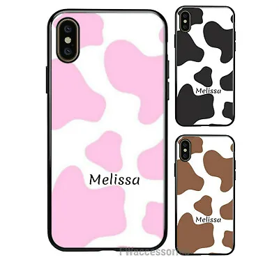 Personalised Name Cow Print Phone Case Cover For Apple IPhone Samsung Galaxy #67 • £6.99