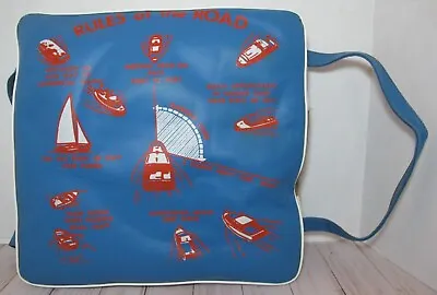 Vintage Blue W/ Red Boat Cushion Float Rules Of The Road Buoyant Clean Ben-sun • $69.99
