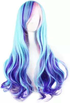 Curly Multi-Color Cosplay Wig/Lolita Long Curly Cosplay Wig Redlution Heat Wavy • £19.10