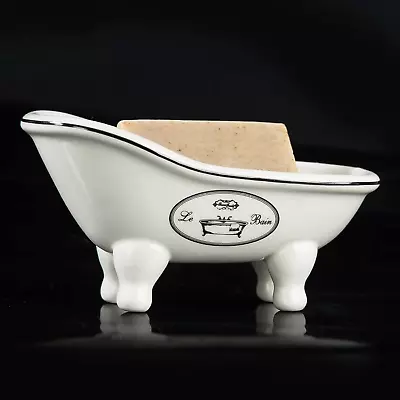 1 Piece 5.6 Le Bain Ceramic Mini Clawfoot Slipper Bathtub Soap Dish Decortativ • £14.21