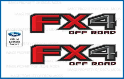 (2x) Ford F250 F350 FX4 Off Road Decals Stickers Bed Side Red Gray Black FH5A0 • $23.96