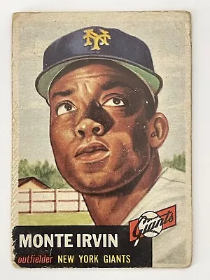 1953 Topps Monte Irvin #62 New York Giants HOF Condition Good/Very Good • $13.99