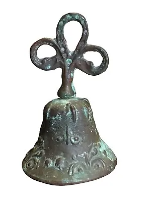 Vintage Small Hand Held Bronze Mission Church Bell Ringer 4.5” • $22