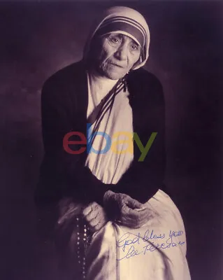 SAINT MOTHER TERESA SIGNED AUTOGRAPHED 8X10 BW PHOTO Reprint • $19.95