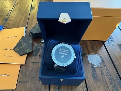 LOUIS VUITTON Tambour Horizon QA00 Monogram White 42mm Smart Connected Watch NEW • $1814.99