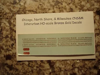Chicago North Shore & Milwaukee CNS&M Interurban HO-scale Bronze Gold Decals • $3