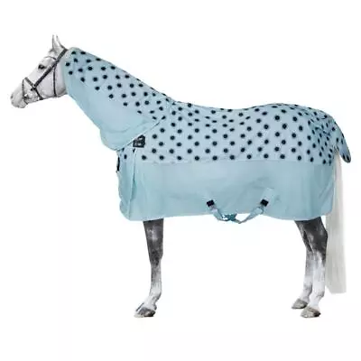 Horze Nevada Turnout Fly/Rain Combo Sheet Detach Neck - Polka Dots - Size 72-84 • $124.99