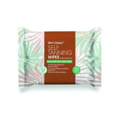 Skin Deep Self Fake Tanning Bronzing Facial & Body Aloe Vera Wipes • £5.99