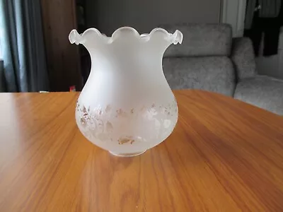 £7.50 • Buy Vintage Style Frosted Glass Lamp/light Shade With Clear Glass Pattern (bf)