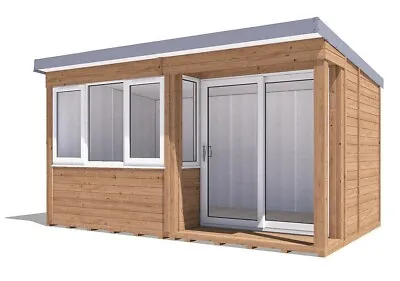 Insulated Garden Office Pod Studio Home Study Room Helena Right 4.5m X 2.5m • £8689.99