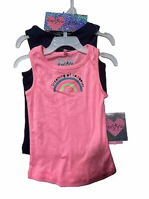 Free Style Revolution Girls Sz 3Heart Tank Tops 2 Pack Multicolor NWT Summer • $9