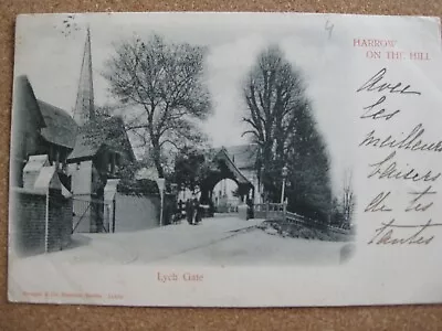 Lych Gate  Harrow On The Hill  Middlesex - Posted 1902 (vignette & U/b) • £2.50