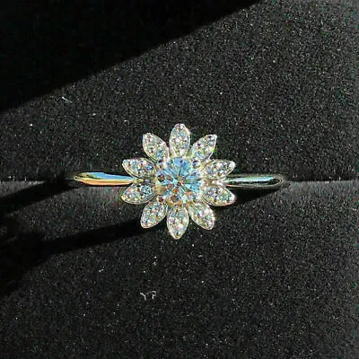 £93 • Buy Vintage 1.00 Ct Round Cut Diamond Cluster Engagement Ring 14K White Gold Finish
