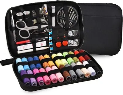 Sewing Kit Portable Travel Small Home Handy Case Needle Thread Scissor Set • £17.99