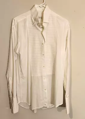 Paul Zileri Tuxedo Style Shirt White Size 15 1/2 /39 Wing Tip Collar French Cuff • $20.24