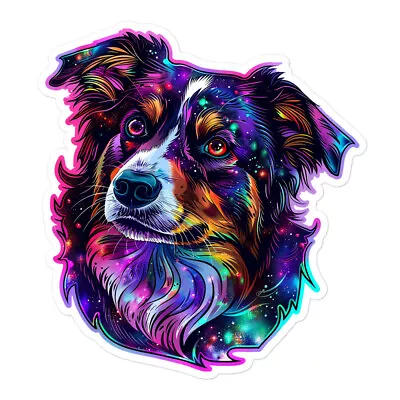 Australian Shepherds Dog Sticker Cosmos Color Puppy Laptop Bottle Car Decal Fun • $6.71