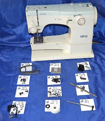 Elna Super Free Arm-sewing Machine Blue Top Used Original Parts For Parts • $14.20