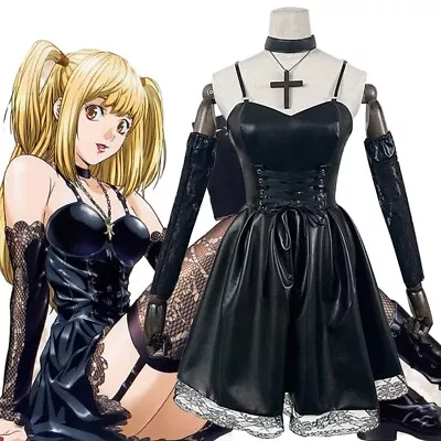 Anime Death Note Cosplay Misa Amane Costume Women Girls Black Imitation Sexy • $58.99